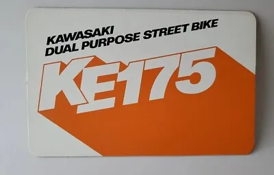 Ke 175 Kawasaki Dealer Display Card Model Specification Vintage Promo Sign Ke175 • $49.95