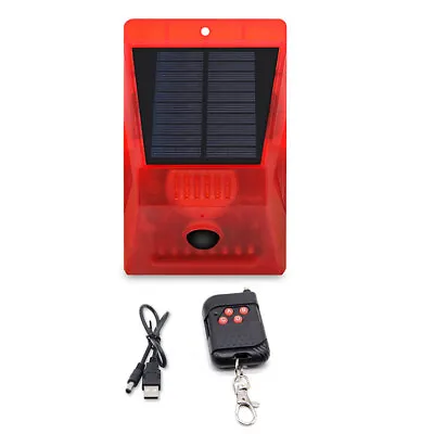 1-3PC Solar Alarm LED Light Strobe Light Wireless Motion Sensor Detector Outdoor • $17.91