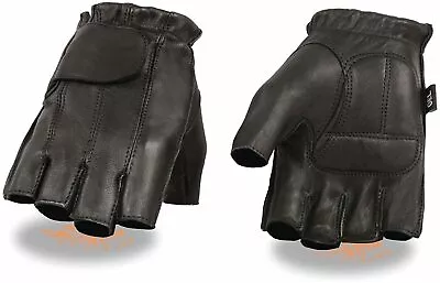 Milwaukee Motorcycle Riding Leather American Deer Skin Fingerless Gloves**SH850 • $21.99