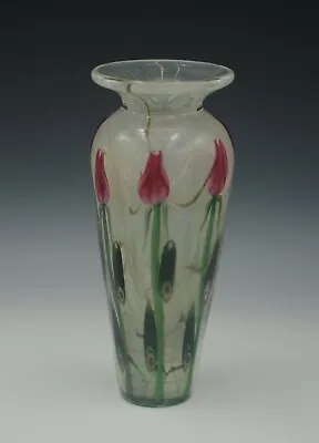 Vandermark Merritt & Smarr Limited Edition 270/750 Art Glass Vase Roses 9  • $395.25