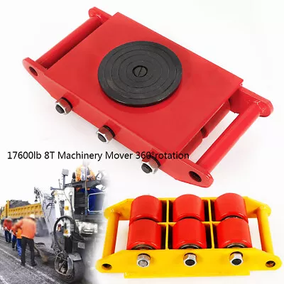 $80.75 • Buy 6 Rollers Industrial Machinery Mover W/360°Rotation Cap 17600lbs 8T Dolly Skate