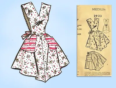 1950s Vintage Fashion Service Sewing Pattern 2923 Misses Full Bib Apron Sz 32-34 • $26.95