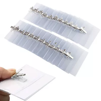 £14.87 • Buy 50 X ID Name Badge Holder Conference Visitor Pass Photo Clip PinMeeting 9x5.4cm
