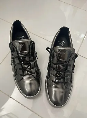 $170 • Buy GIUSEPPE ZANOTTI Low-top  Zipper Sneakers Men’s ( US 11, EU 44)  - Silver Grey