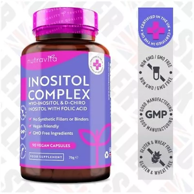 Nutravita Inositol Complex Food Supplement 90 VEGAN Capsules EXP DATE 05/25 • £9.44