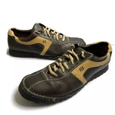 Born Fashion Leather Sneakers Breves Black Brown Lace Up Casual Shoes Mens 12 • $34.88