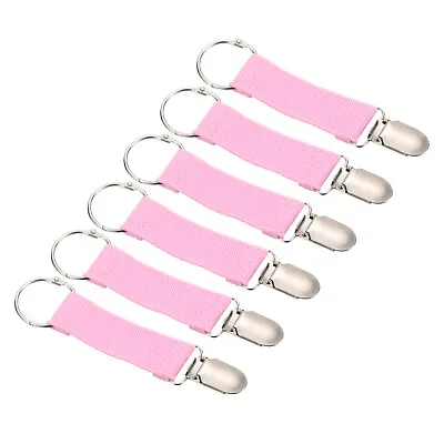 Mitten Clips 6Pcs Elastic Webbing Glove Clamp With Clip Ring Pink • $11.62