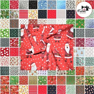 £3.98 • Buy Christmas Polycotton Fabric - Forty One Patterns - Sold Per Metre 112cm Wide.