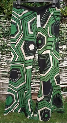 River Island 70's Glam Flared Trousers Green Black/Green Brand New With Tags. 10 • £23