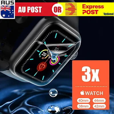 $4.89 • Buy 3x For Apple Watch 6 5 4 3 2 SE 44/40/42/38mm IWatch HYDROGEL Screen Protector O