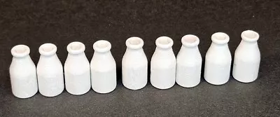 Miniature Milk Bottles  White Wooden Set Of Nine Dollhouse Model Rail Road • $4.99