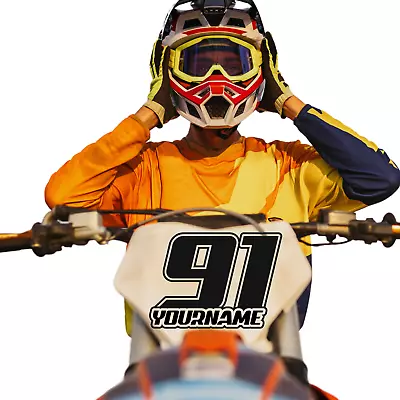 3x Custom Race Numbers Name Stickers Decals Vinyl Racing Motorbike MX Motocross • £5.85