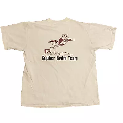 VTG University Of Minnesota Gopher Swim Team Sz XL White T-Shirt • $55.75