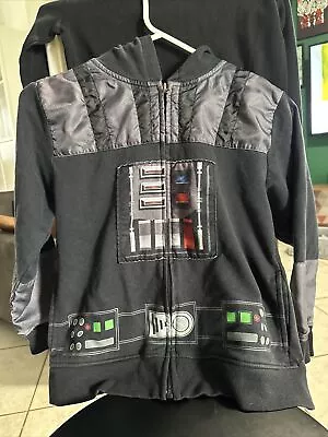 Star Wars Darth Vader Boys M Full Zip Hoodie Half Mask • $12