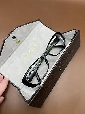 Vintage Gucci Woman's Eyeglasses Black Frame Made In Italy With Original Box • $69
