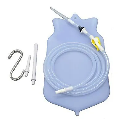Silicone Enema Bag Kit Non-Toxic BPA And Phthalates Free 2 Qt Clear Transparent • $26.99