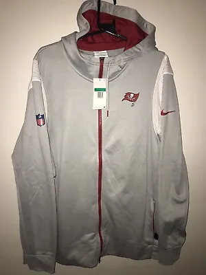 Tampa Bay Buccaneers Full Zip Hoodie XL Men's Nike NFL Logo Print Hood New GREY • £34.99