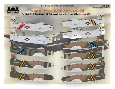 1/32 Vietnamese SPADS II: VNAF AD-6/A-1H Skyraiders Vietnam War For Trumpeter • $24