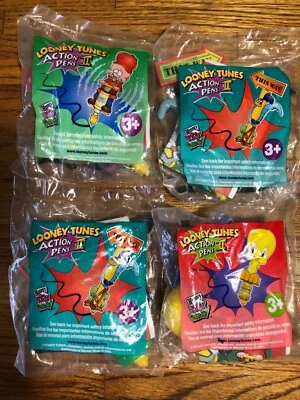 $9.99 • Buy Warner Bros Looney Tunes Lot Of 4 Action Pens Fast Food Toys In Pkg Wendys 2001