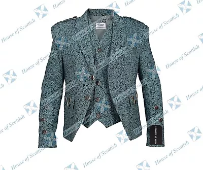 £79.99 • Buy Argyle Kilt Jacket With Waistcoat Tweed Wedding Jacket | Braemar / Crail Jacket