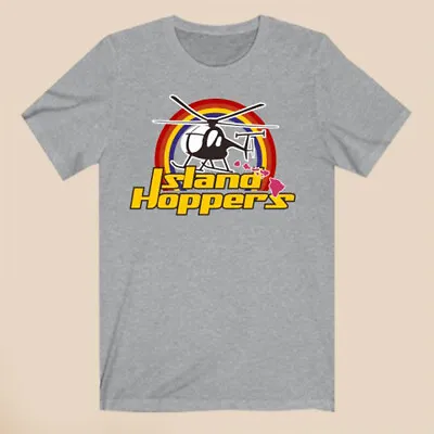 Island Hoppers Magnum PI Helicopter Logo Men's Gray T-Shirt Size S-3XL • $17.09