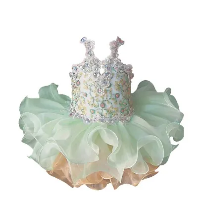 Jenniferwu Toddler Girls Halter Pageant Cupcake Dresses Baby Short Ball Gowns • $55.25