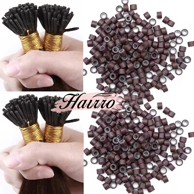 Premium Silicone Micro Link Rings 5mm Lined Beads For I Tip REMY Hair Extensions • $7.33