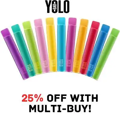 YOLO Mesh Disposable Vape Bars 20mg Nic Salt 600 Puffs Pen Ecig Juice Pod Kit • £4.94