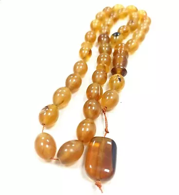 Beads Rosary Prayer Islamic Tasbih Misbaha From Palestine Made Of Natural Amber • $149.99