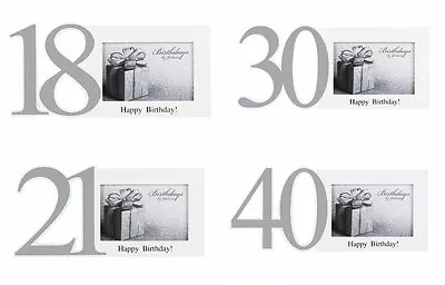 18TH 21ST 30TH  50TH BIRTHDAY  GIFT WHITE  PHOTO FRAME HOLD 6  X 4  • £9.99