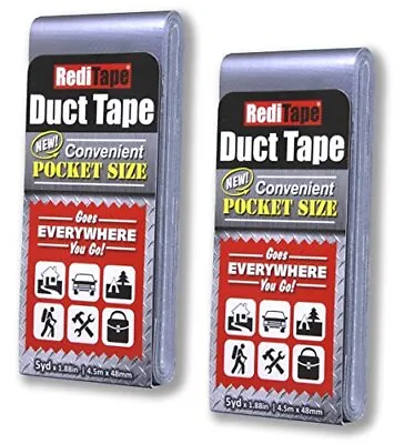 Travel Size Silver Duct Tape 2-Pack - Pocket Size Flat Thin Mini Roll - For R... • $16.65