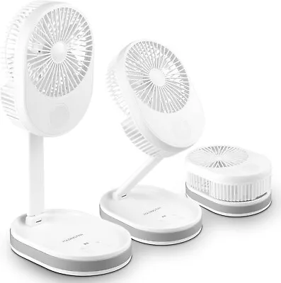 Desk Fan Rechargeable Portable Fan Folding Table Fan Battery Operated With Mult • £25.99