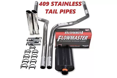 15-18 Ford F-150 Stainless 2.5  Dual Exhaust Kit Flowmaster Super 40 Clamp Tips • $434.10