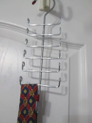 Neck Tie Metal Rack Hanger Organizer Scarf W/ Belt Hook At Bottom • $3