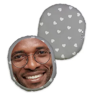 Grey Hearts - MUSH CUSH™ Custom Photo Cushion - Face Cushion • £17.99