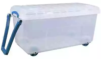 Really Useful 160 L Plastic Heavy Duty Trunk Wheeled Underbed Storage Box-Clear • £24.95