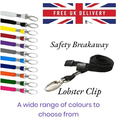 Plain Lanyard / Neck Strap - Perfect For Card Holders - With Safety Breakaway • £1.81