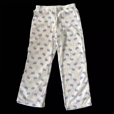 Sonoma Intimates Fleece Pajama Pants M Soft White Bunny Rabbit Lounge Novelty • $10.04