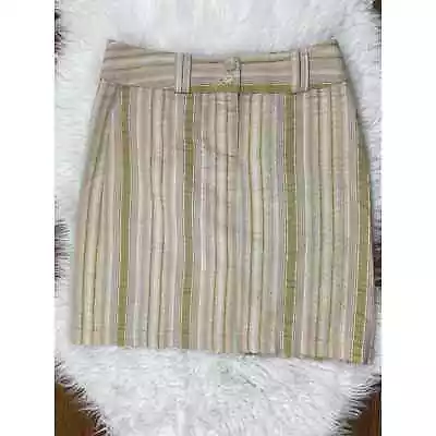 CAbi Women's Size 4 Tan Striped Straight Pencil Skirt • $15