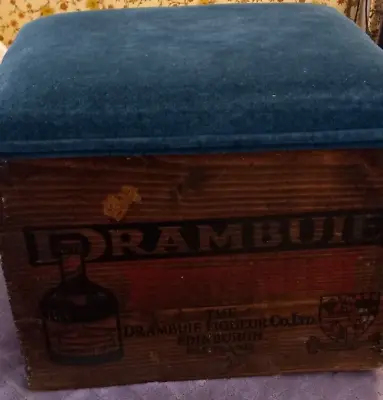 Vintage Drambuie Liqueur Co Scotland Foot Stool Green Top Cushion • $99.99