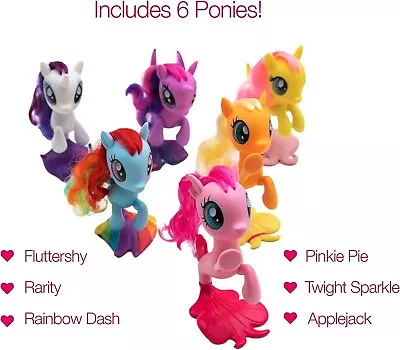 NO BOX Hasbro My Little Pony  6 Sea Pony Figures Collection Pack Pre-Owned • $22.99