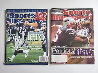 2 Sports Illustrated Magazines Patriots Super Bowl XXXVI 2002 Hero Again 2004 • $14.99