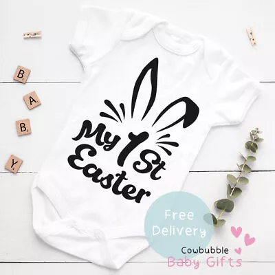 £6.65 • Buy My 1st Easter Bunny Ears Baby Vest - Baby Grow, Clothes, Bodysuit First Easter