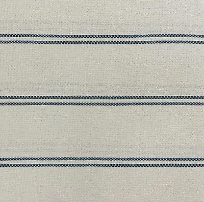 Toulouse Stripe Blue White Ticking 280cm French Grass Sack Curtains Per Metre • £1.79