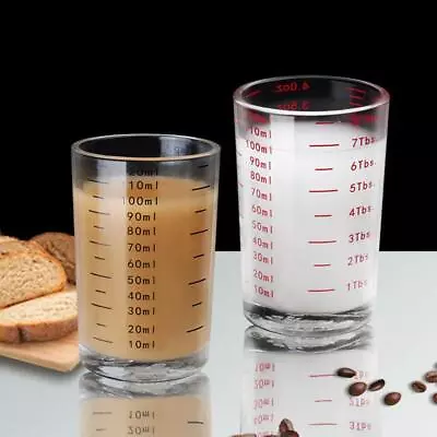 1PC Heat-resistant Glass Measuring Cup Jigger Milk Cup Ounce Cup With Scale UK • £6.71