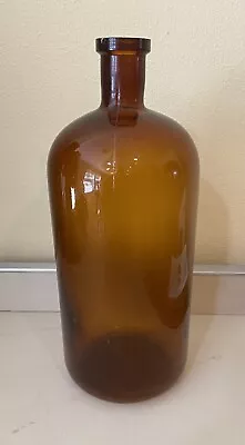 Vintage Brown Glass Bottle Unmarked 13 1/2 Inches Tall • $14.99