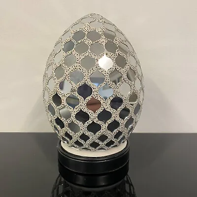 EGG SHAPE LAMP - Mirrored Tile Mosaic Light - Ex Display Slight Damage Gift Home • £14.99