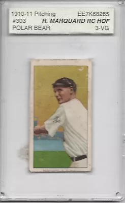 1909-11 T206 Rube Marquard HOF Polar Bear Back ASA 3 • $170