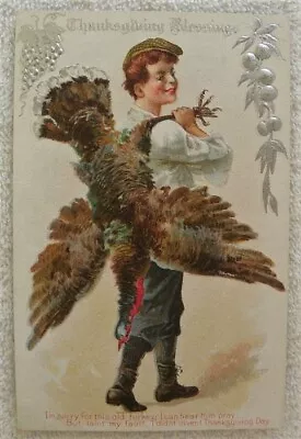 Vintage Sorry For Old Turkey Thanksgiving Series #12 Embossed Postcard Pc • $9.99