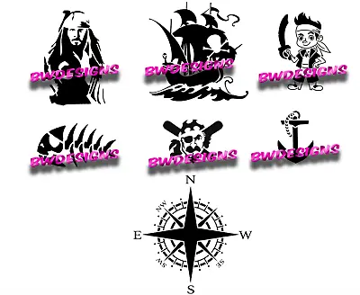 Pirates Jack Sparrow Pirate Ship Anchor Compass Fake Tattoo Stencil Reusable • £4